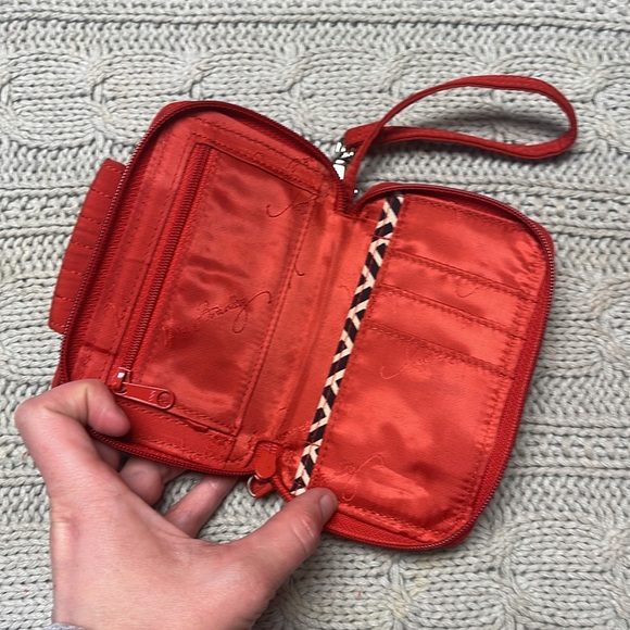 Vera Bradley red wristlet card holder small wallet - Picture 5 of 9